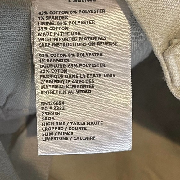 New LÁGENCE LIMESTONE HIGH RISE CROPPED SLIM SADA JEAN SIZE 28 - Picture 10 of 11